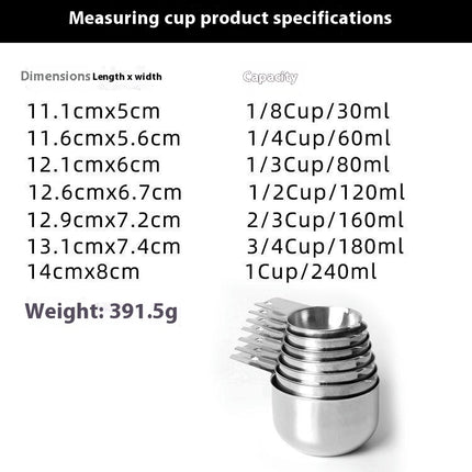 Measuring Cups Stainless Steel Kitchen Stackable Measuring Set Gadgets tool For Cooking & Baking Tool