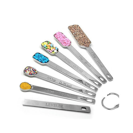 Measuring Spoons Set of Stainless Steel Metal Measuring Spoons Heavy Duty Tablespoon for Kitchen Measuring