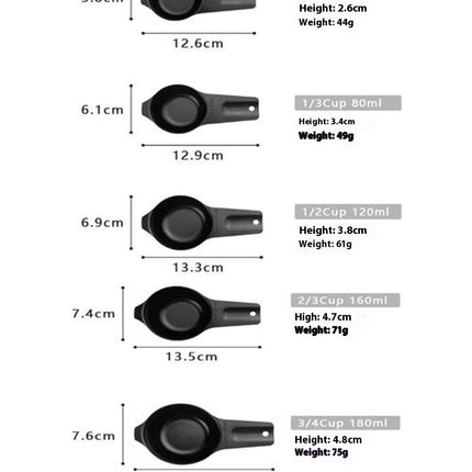 Measuring Cups Stainless Steel Stackable Set for Dry or Liquid Ingredients Measurement Kitchen Gadget