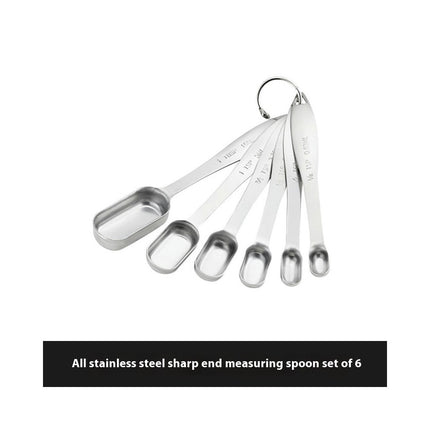 Measuring Cups & Spoons Set - Ideal for Dry and Liquid Including Etched Markings and Removable Clasp