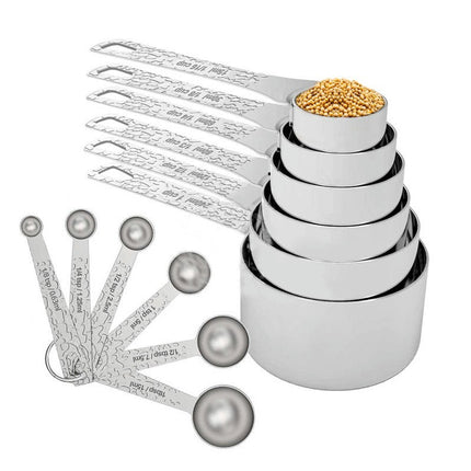 Measuring Cups and Measuring Spoons Set Stainless Steel Measuring Cups and Spoons Set for Dry or Liquid