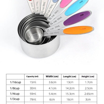 Measuring Cups and Spoons Set Nesting Stainless Steel Measuring Cups Set with Soft Touch Baking Tool