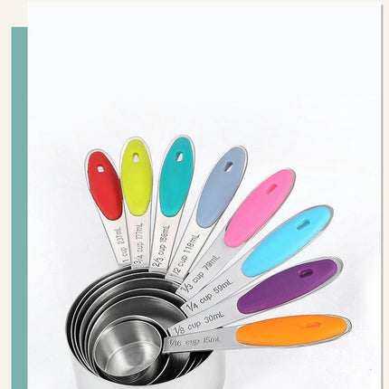 Measuring Cups and Spoons Set Nesting Stainless Steel Measuring Cups Set with Soft Touch Baking Tool