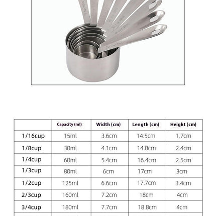 Stainless Steel Measuring Cups Set Stackable Measuring Set Gadgets Tool for Cooking & Baking Measure