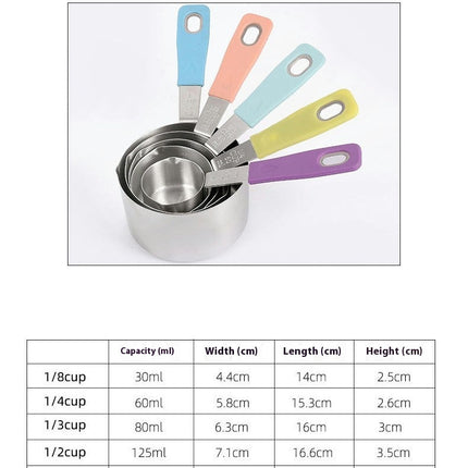 Measuring Cups and Spoons Set Accurate Cooking Tablespoon with Soft Touch Silicone Ergonomic Handles