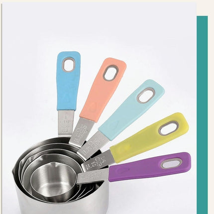 Measuring Cups and Spoons Set Accurate Cooking Tablespoon with Soft Touch Silicone Ergonomic Handles