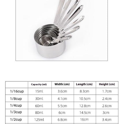 Stainless Steel Measuring Cups Heavy Duty Measuring Cups Set in Steel with Ergonomic Handle Kitchen Tool