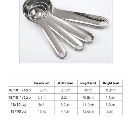 Stainless Steel Measuring Cups And Measuring Spoons Piece Set for Dry or Liquid Kitchen Cooking Tool Set