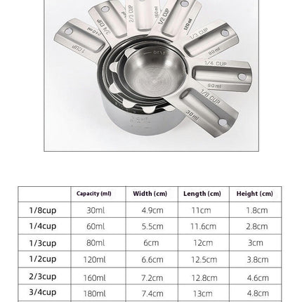 Stainless Steel Measuring Cups And Measuring Spoons Piece Set for Dry or Liquid Kitchen Cooking Tool Set