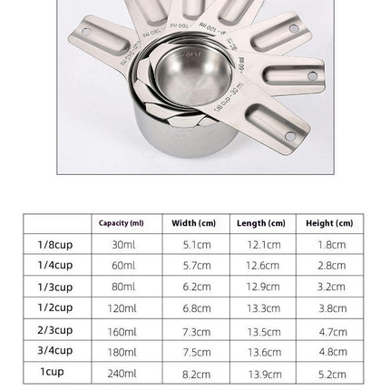 Stainless Steel Measuring Cups and Measuring Cups and Spoons Set of With for Dry and Liquid Ingredients