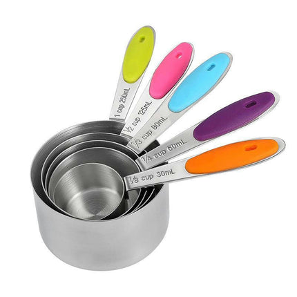 Measuring Cups Stainless Steel Measuring Cups and Spoons Set of Upgraded Thickness Handle for Cooking