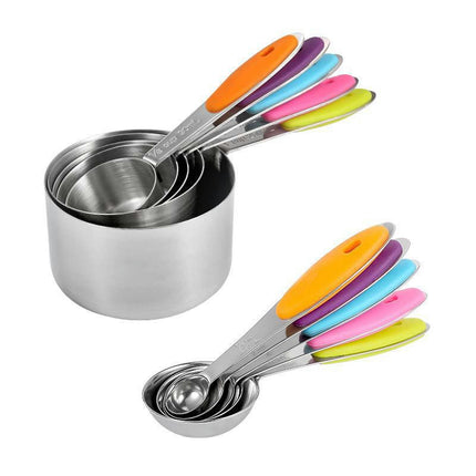 Measuring Cups Stainless Steel Measuring Cups and Spoons Set of Upgraded Thickness Handle for Cooking