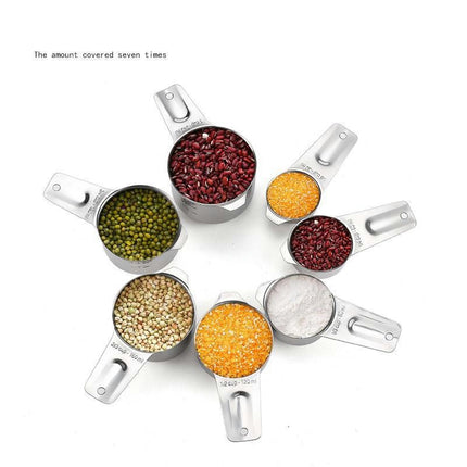 Measuring Cups Stainless Steel Stackable Sets for Dry or Liquid Ingredients Measurement Kitchen Gadget