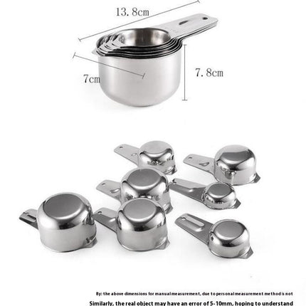 Measuring Cups Stainless Steel Stackable Sets for Dry or Liquid Ingredients Measurement Kitchen Gadget