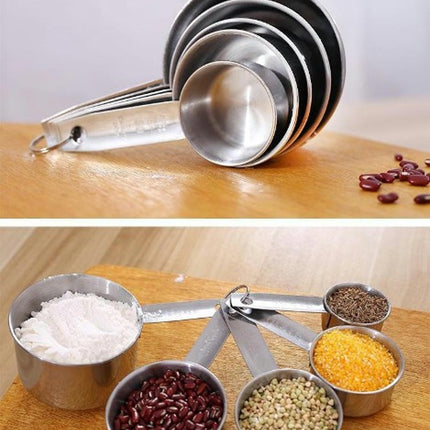 Stainless Steel Measuring Cups Set Kitchen Gadgets for Cooking & Baking Set Dry and Liquid Ingredients