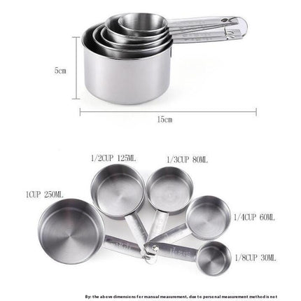 Stainless Steel Measuring Cups Set Kitchen Gadgets for Cooking & Baking Set Dry and Liquid Ingredients