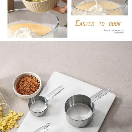 Stainless Steel Measuring Cups Set Kitchen Measuring Cup for Cooking and Baking Food Kitchen Tool Set