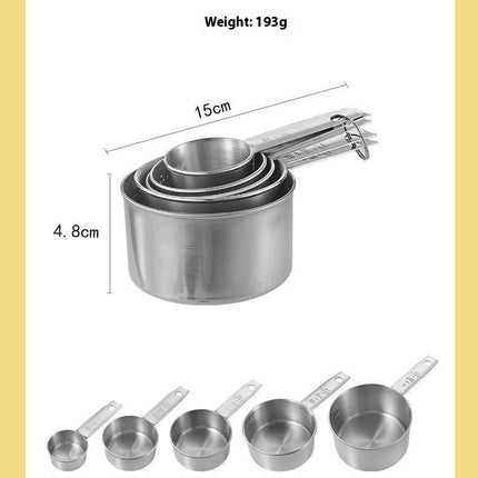 Stainless Steel Measuring Cups Set Kitchen Measuring Cup for Cooking and Baking Food Kitchen Tool Set