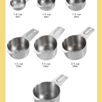 Stainless Steel Measuring Cups Set of Stackable Heavy Duty Measuring Cups for Dry and Liquid Ingredients