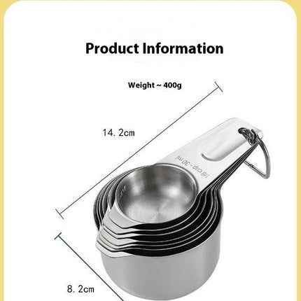 Stainless Steel Measuring Cups Set of Stackable Heavy Duty Measuring Cups for Dry and Liquid Ingredients