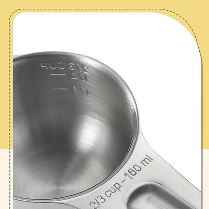 Stainless Steel Measuring Cups Set of Stackable Heavy Duty Measuring Cups for Dry and Liquid Ingredients