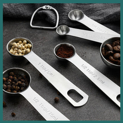 Measuring Spoons Set Stainless Steel Round Heavy Duty Mirror Polished Measuring Spoon for Baking Food