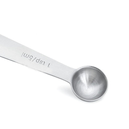 Stainless Steel Measuring Spoons Set of - with Leveler Round Metal Teaspoon & Tablespoon Measuring Set