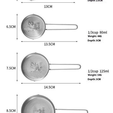 Stainless Steel Measuring Cups Set Metal Culinary Couture For Dry Liquid Kitchen Gadgets Tablespoons