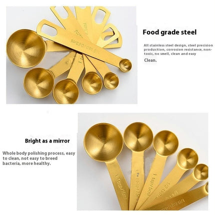 Measuring Cups and Spoons Sets Stainless Steel Handle with Metric and US Measurements Polished Finish