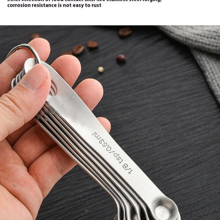 Metal Measuring Spoons Set - Baking Essentials Premium Stainless Steel Kitchen Gadgets for Easy Storage