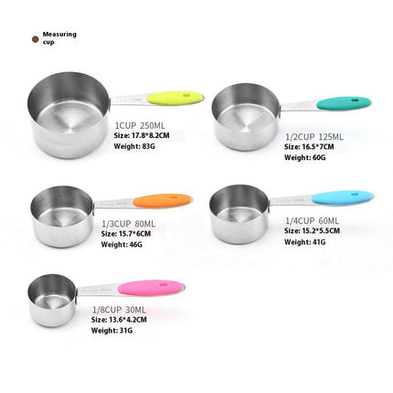 Measuring Cups Set Stainless Steel Nesting Measuring Cups Perfect for Dry and Liquid Ingredients Tool