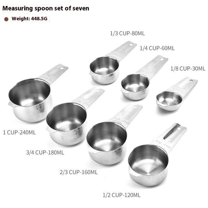 Stainless Steel Measuring Cups Set Metal Kitchen Tools With Easy to Read Markings and Measuring Tool