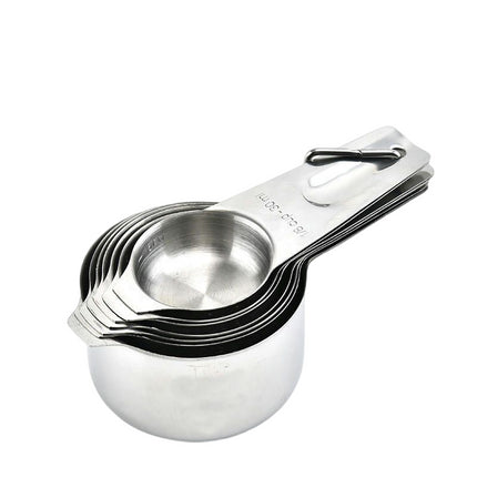 Stainless Steel Measuring Cups Set Metal Kitchen Tools With Easy to Read Markings and Measuring Tool