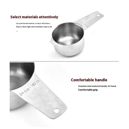 Stainless Steel Measuring Cups Set Metal Kitchen Tools With Easy to Read Markings and Measuring Tool