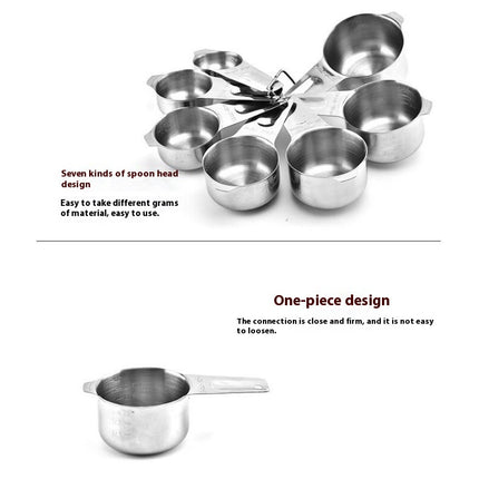 Stainless Steel Measuring Cups Set Metal Kitchen Tools With Easy to Read Markings and Measuring Tool