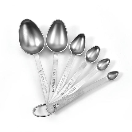 Stainless Steel Measuring Spoons Set Oval Metal Teaspoon & Tablespoon Measuring Spoons - Nesting Kitchen