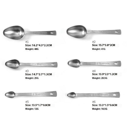 Stainless Steel Measuring Spoons Set Oval Metal Teaspoon & Tablespoon Measuring Spoons - Nesting Kitchen