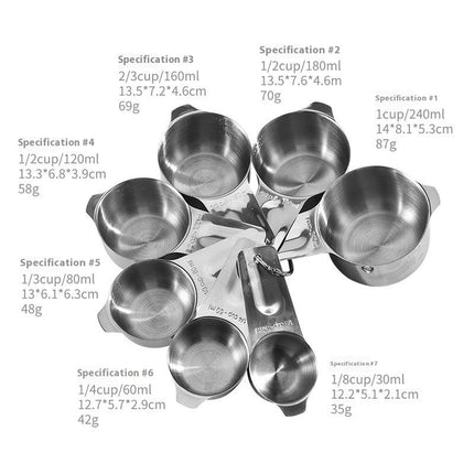 Measuring Cups & Spoons Set of Includes Stainless Steel Nesting Cups Ideal for Dry and Liquid Ingredients