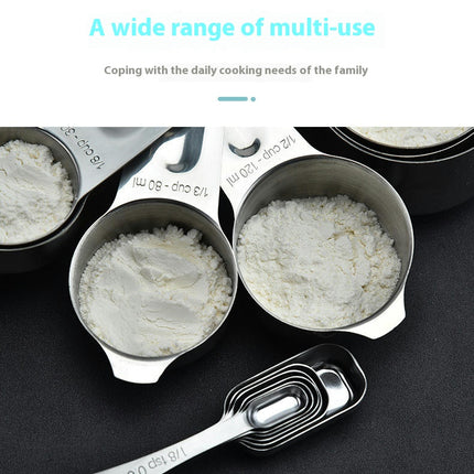 Measuring Cups & Spoons Set of Includes Stainless Steel Nesting Cups Ideal for Dry and Liquid Ingredients