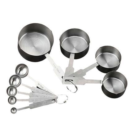 Stainless Steel Measuring Cups & Spoons for Ingredients Baking Cooking Mixing & Food Processing Sets