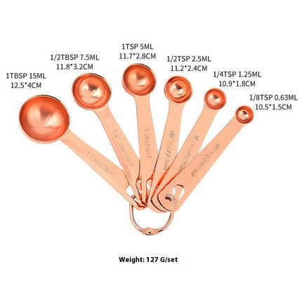 Measuring Spoons Set of Pieces Stainless Steel Measuring Spoon with D-RING Holder Measuring Baking Tool