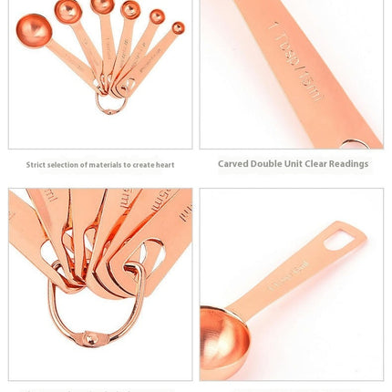 Measuring Spoons Set of Pieces Stainless Steel Measuring Spoon with D-RING Holder Measuring Baking Tool