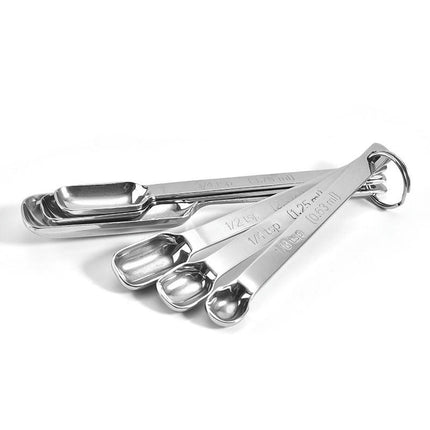 Stainless Steel Measuring Spoons Set of Rectangular Metal Teaspoon & Tablespoon Measuring Spoons Nesting