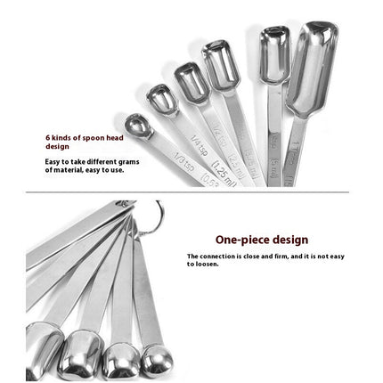 Stainless Steel Measuring Spoons Set of Rectangular Metal Teaspoon & Tablespoon Measuring Spoons Nesting