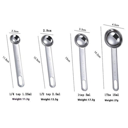 Stainless Steel Measuring Cups and Spoons Set Steel Material Heavy Duty Stainless for Baking Measuring Tool