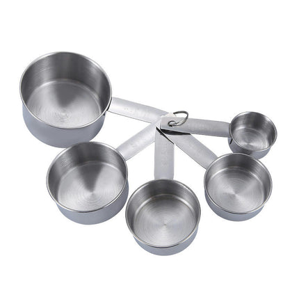 Stainless Steel Measuring Cups and Spoons Set Steel Material Heavy Duty Stainless and Rings Pack Set