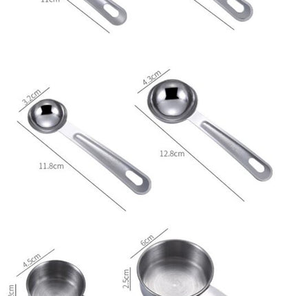 Stainless Steel Measuring Cups and Spoons Set Steel Material Heavy Duty Stainless and Rings Pack Set