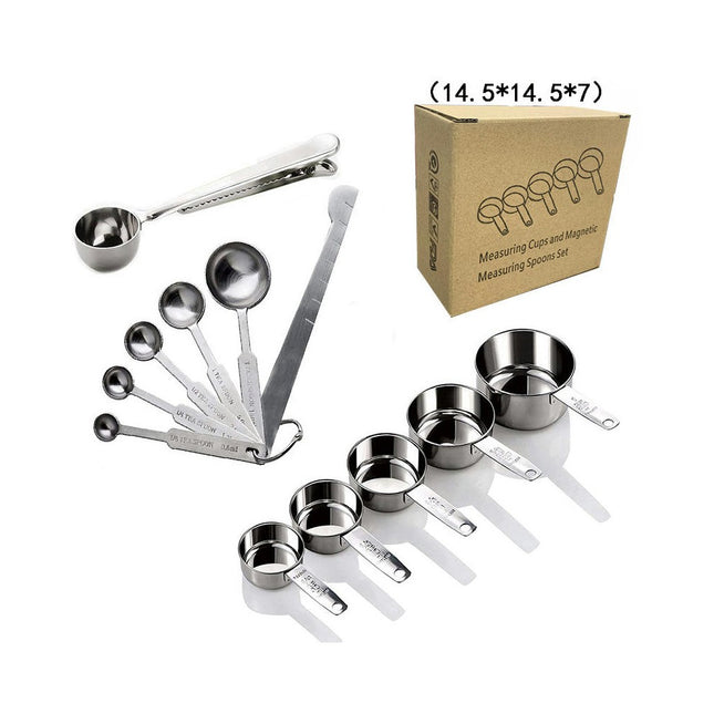 Stainless Steel Measuring Cups & Spoons Set Cups and Spoons Kitchen Gadgets for Cooking & Baking Tool