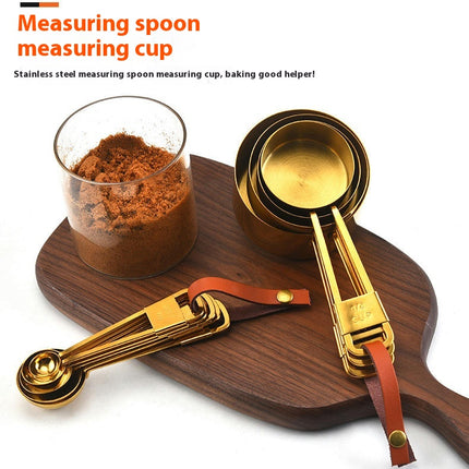 Stainless Steel Measuring Spoons and Cups Set Kitchen Accessories Baking Tea Coffee Spoon Measuring Tools