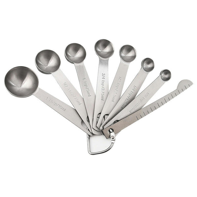 Stainless Steel Measuring Spoons Set - Easy to Read and Clean Measurements For Dry and Liquid Ingredients